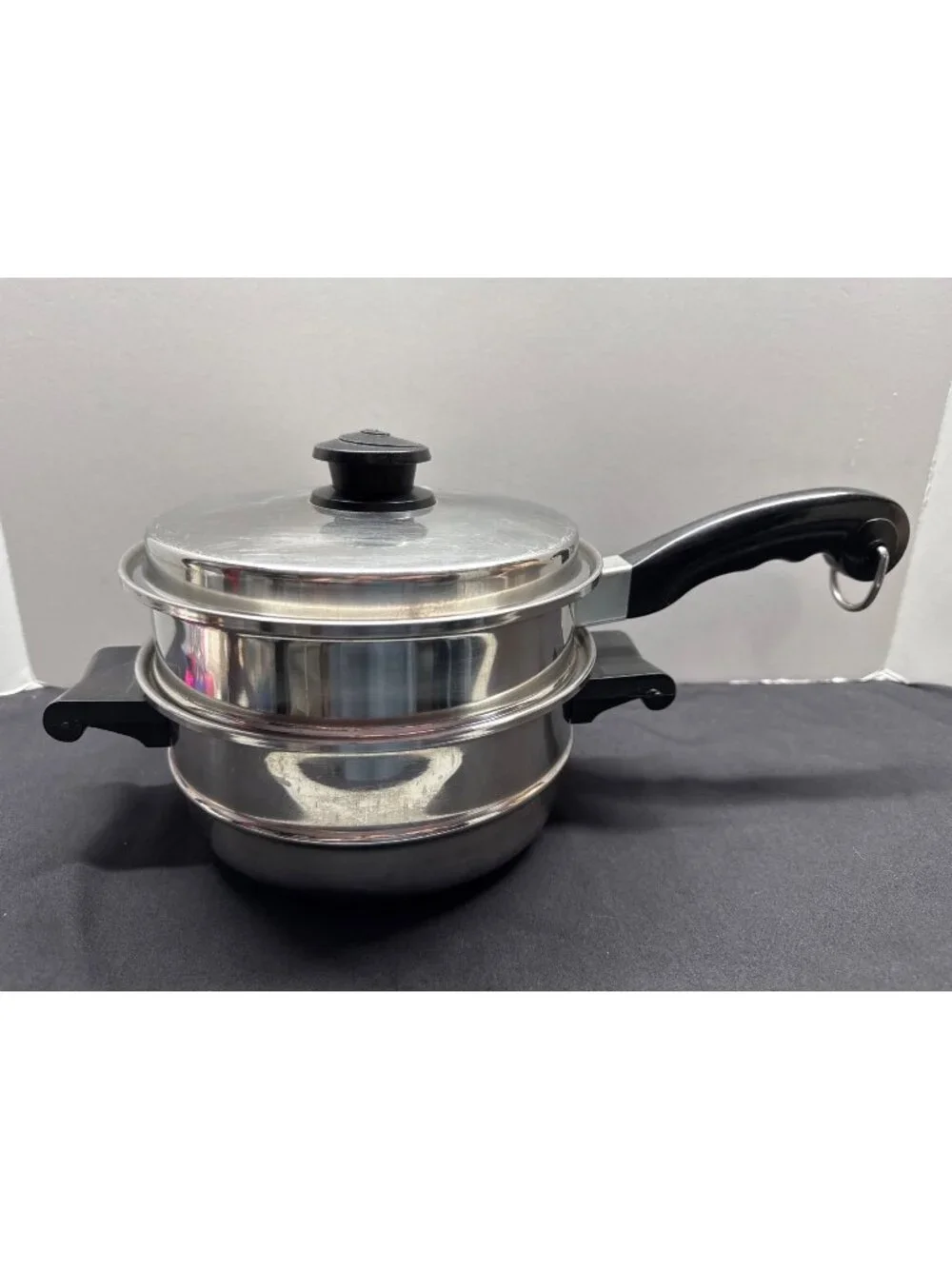 VTG Saladmaster Stainless Steel Steamer 3 PC Set With Lid & Detachable Handle